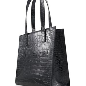 Ted Baker Black Croc-Embossed Tote Bag